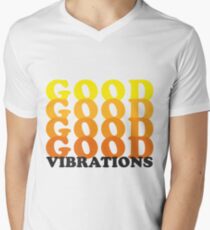 Gute Vibrationen - Retro T-Shirt mit V-Ausschnitt