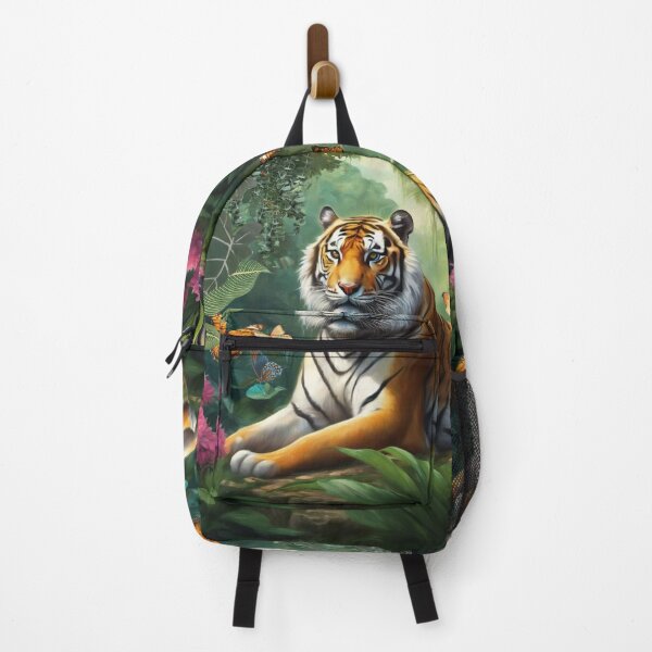 Item preview, Tiger and butterfly, plants, flowers, nature, pagoda, China designed and sold by Sugar Wisdom .