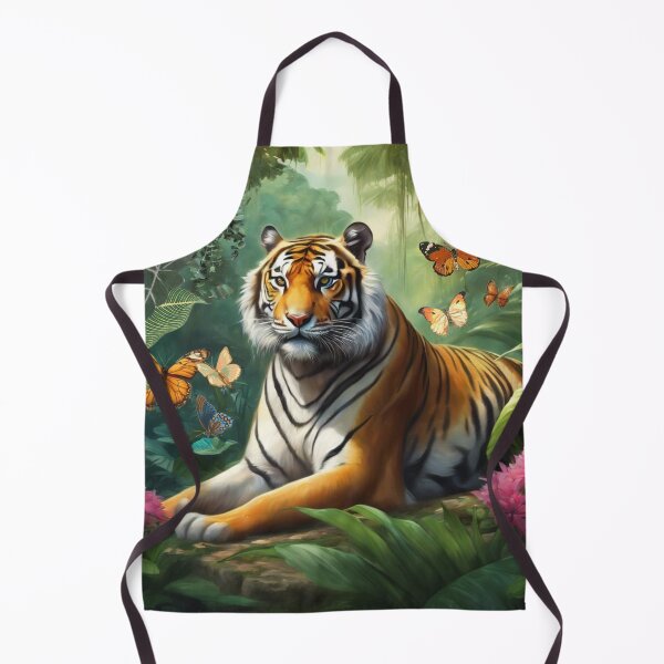 Item preview, Tiger and butterfly, plants, flowers, nature, pagoda, China designed and sold by Sugar Wisdom .