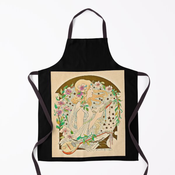 Item preview, Youn Woman Reading Book Musical Instrument Flowers 1903 Henriette Bressler designed and sold by RocketshipRetro.