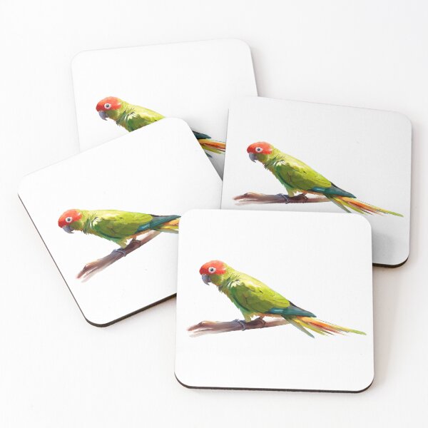 Item preview, Red Crowned Parrot in oils and metalic style designed and sold by DariyaDell.