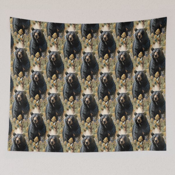 Item preview, Bear Surrounded By Yucca flower New Mexico State Pattern 1 designed and sold by taiche.
