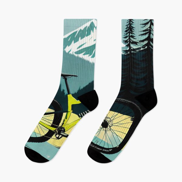 Item preview, Neon Heights: Yellow Bike High in the Mountains designed and sold by GrizzlyCollective.