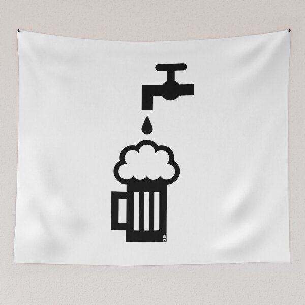 Item preview, Beer Mug With Tap (Keg Beer / Draft Beer / Draught Beer / Black) designed and sold by MrFaulbaum.