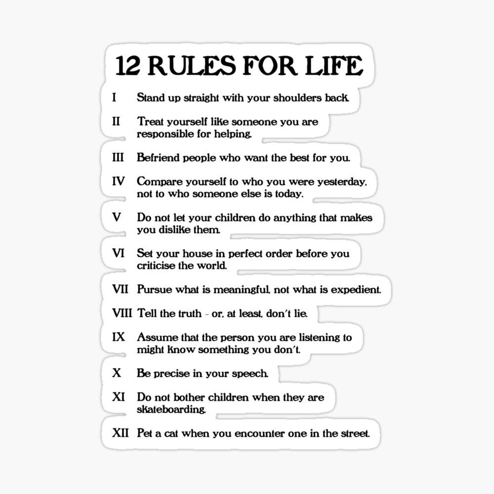 12 правил. 12 Rules for Life Jordan Peterson. 12 Rules of Life. 12 Rules of Life Jordan Peterson. 12 Правил жизни список.