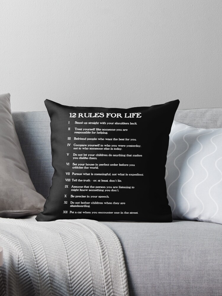 12 rules for life - Jordan Peterson Throw Pillow for Sale by LibertyTees