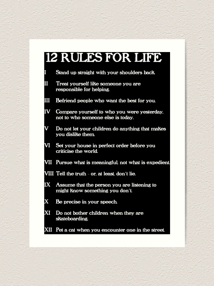 atomar trængsler Hej 12 rules for life - Jordan Peterson" Art Print by LibertyTees | Redbubble