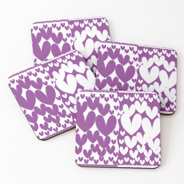 Item preview, Purple Hearts, Cute and Funky Heart Design, Purple and White Hearts designed and sold by mamahellfire31.