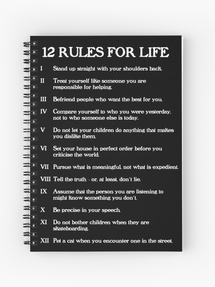 Adiccion moneda barricada Cuaderno de espiral «12 reglas para la vida - Jordan Peterson» de  LibertyTees | Redbubble