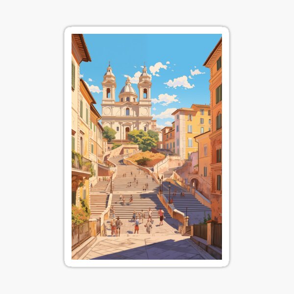 Item preview, Piazza di Spagna Rome Italy Travel Poster designed and sold by peachypoppet.