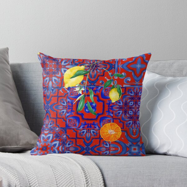 Item preview, Blue mosaic tiles,lemon,citrus,Mediterranean tiles  designed and sold by MariaMarinova.