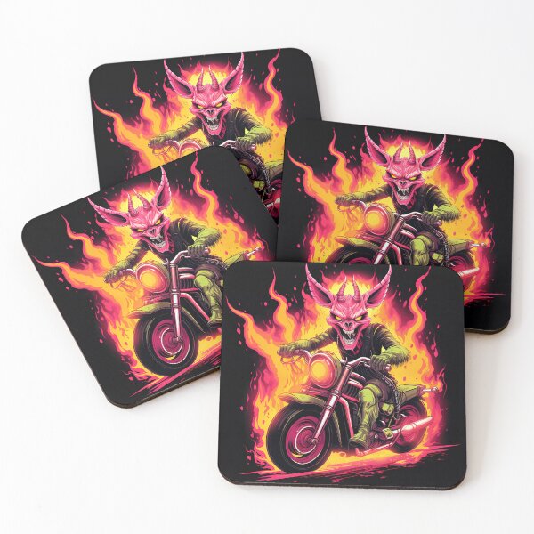 Item preview, "Neon Evil Biker: Gang in Flames" designed and sold by Art-Vortex-fr.