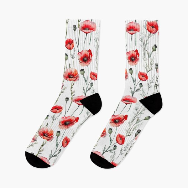 Item preview, Delicate Red Poppy Watercolor Pattern designed and sold by CleverboyDsgns.