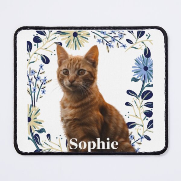 Item preview, orange cat with flowers designed and sold by LiQiLi.