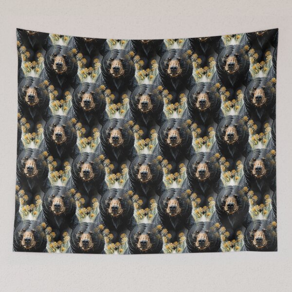 Item preview, Bear Surrounded By Yucca flower New Mexico State Pattern 2 designed and sold by taiche.