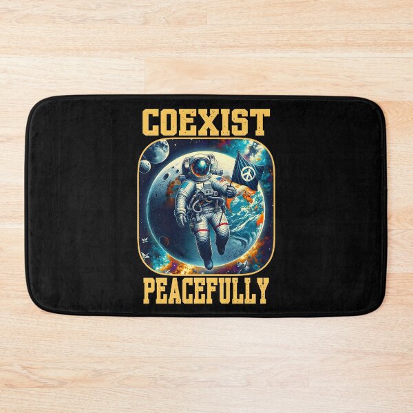 Item preview, Astronaut Holding Peace Flag in Space - Coexist Peacefully Quote.  designed and sold by Unitepeople.