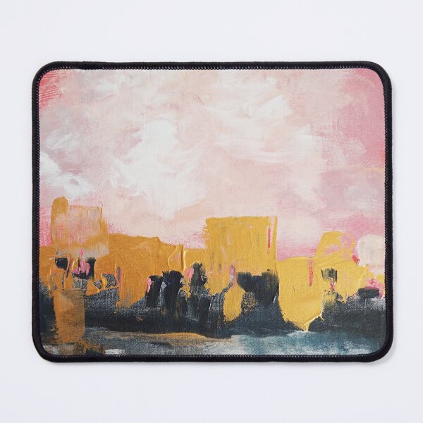 Item preview, Abstract, pink navy gold, city-scape modern designed and sold by Myartspace.