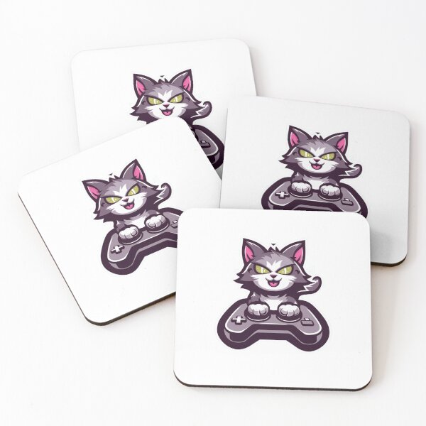 Item preview,  Gamer cat SVG cut file Funny nerd geek cat Videogames cutting file Gaming cuttable file Silhouette Cricut Vinyl decal Stencil Wood engraving designed and sold by mdgamer223.