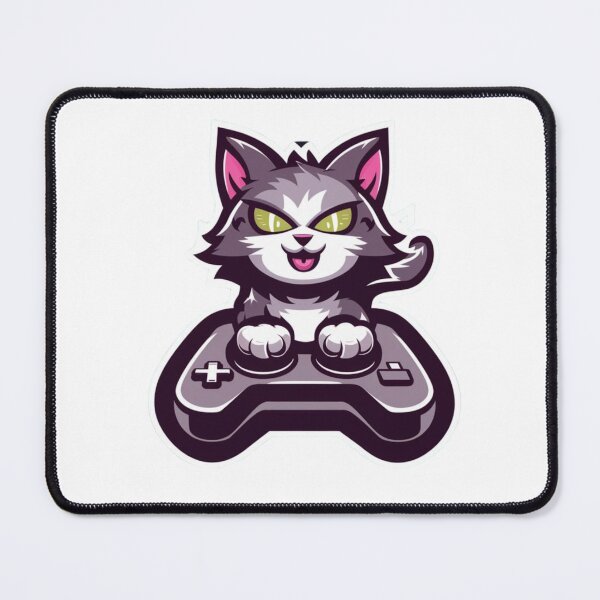 Item preview,  Gamer cat SVG cut file Funny nerd geek cat Videogames cutting file Gaming cuttable file Silhouette Cricut Vinyl decal Stencil Wood engraving designed and sold by mdgamer223.