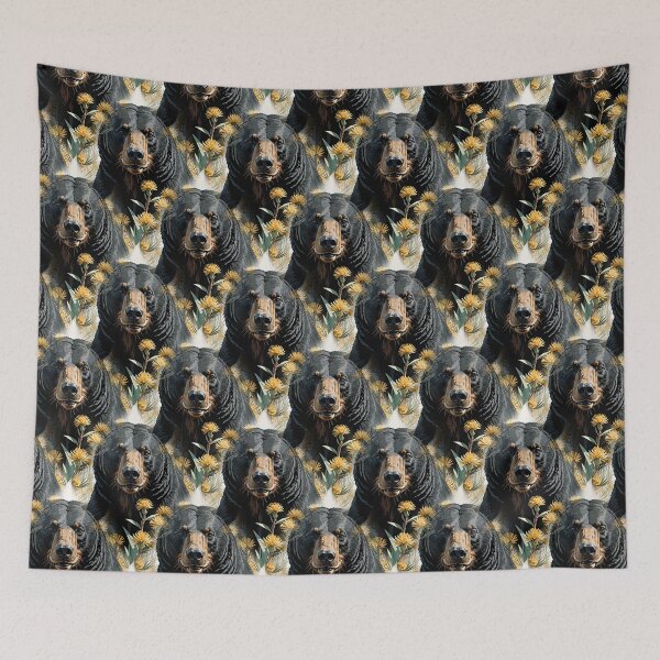 Item preview, Bear Surrounded By Yucca flower New Mexico State Pattern 3 designed and sold by taiche.