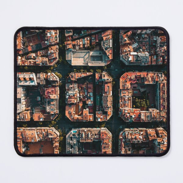 Item preview, Barcelona from above poster, travel wall art Spain designed and sold by PanenkaPrints.