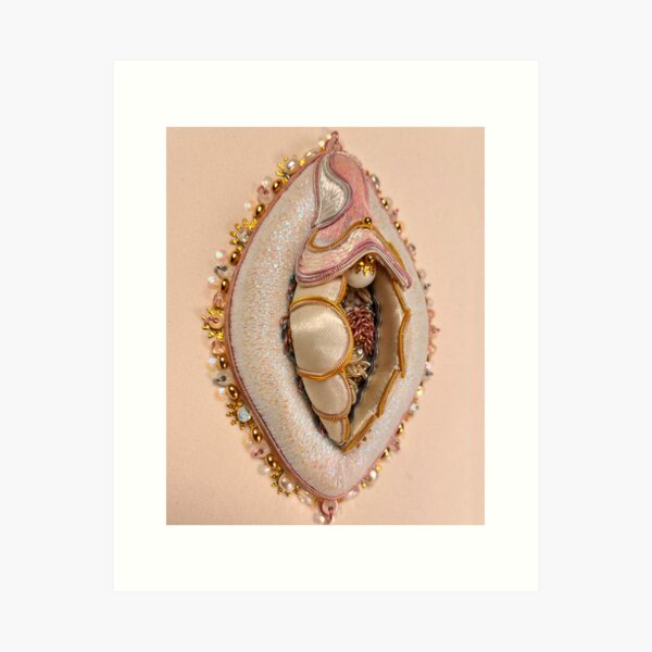 Item preview, Iridescent Hand Embroidered Vulva Sculpture v2 designed and sold by Gina Brankovic.