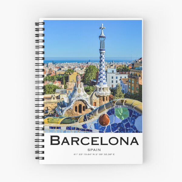 Item preview, Barcelona poster Parc Guell,  travel wall art Spain designed and sold by PanenkaPrints.