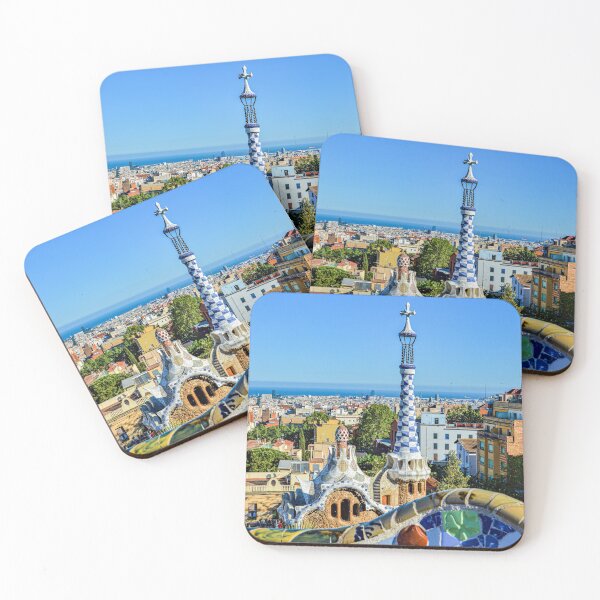 Item preview, Barcelona poster Parc Guell,  travel wall art Spain designed and sold by PanenkaPrints.