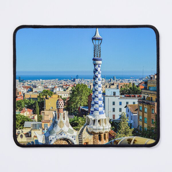 Item preview, Barcelona poster Parc Guell, travel wall art Spain designed and sold by PanenkaPrints.