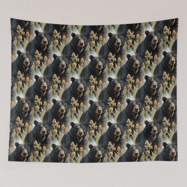 Item preview, Bear Surrounded By Yucca flower New Mexico State Pattern 4 designed and sold by taiche.