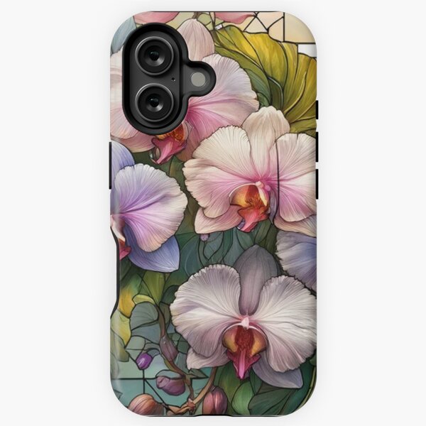 Item preview, Stained Glass Window with Orchids designed and sold by shape-shifter24.