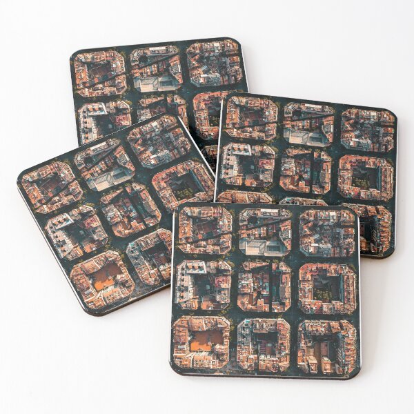 Item preview, Barcelona from above poster, travel wall art Spain designed and sold by PanenkaPrints.