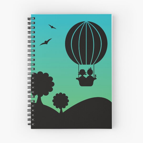 Item preview, Hot Air Balloon adventure  - Paisley & Gabe - Blue/Green designed and sold by SquareKeyStudio.