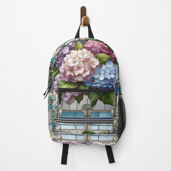 Item preview, Stained Glass Window with Hydrangeas designed and sold by shape-shifter24.