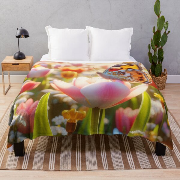 Artikelvorschau, Blumen mit Schmetterlingsblumenmustern Hintergrund entworfen und verkauft von Expressions-Sel.