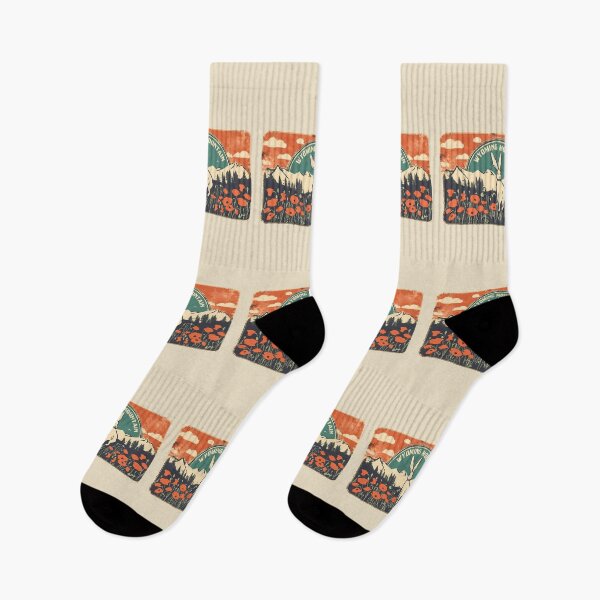 Item preview, Wyoming Mountain of Poppy Flowers Rocky Mount Climbing Camping designed and sold by wigobun.