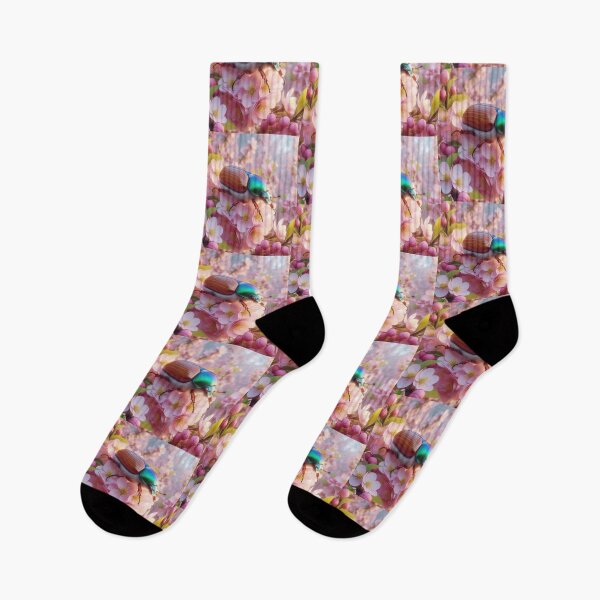 Item preview, pink flower with may beetle Floral Patterns Background designed and sold by Expressions-Sel.