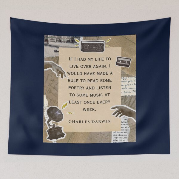 Item preview, Charles Darwin quote: if I had to live my life again, I would have made a rule to read some poetry and listen to some music at least once every week. designed and sold by artbleed.