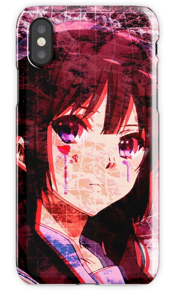"GLITCH - Sad Japanese Anime Aesthetic" iPhone Cases & Covers by