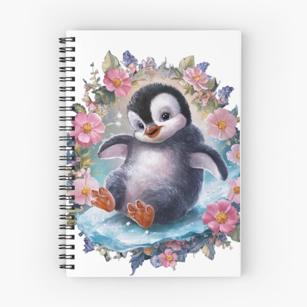 Item preview, Playful Baby Penguin with Floral Accents designed and sold by TheCreativeA.