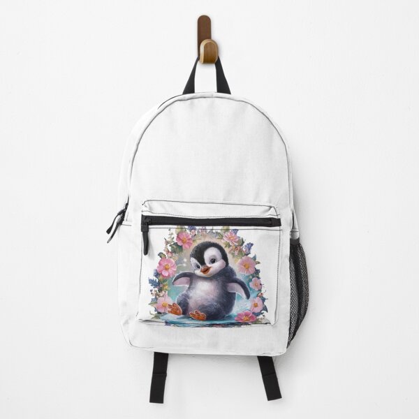 Item preview, Playful Baby Penguin with Floral Accents designed and sold by TheCreativeA.