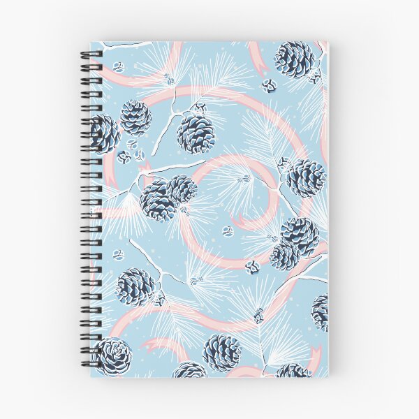 Item preview, Spruce cones and festive ribbons on light blue background  designed and sold by Alex  Blud.