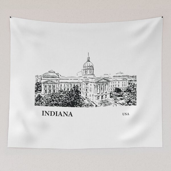 Artikelvorschau, Bundesstaat Indiana, USA entworfen und verkauft von Lakeric Cityscapes.