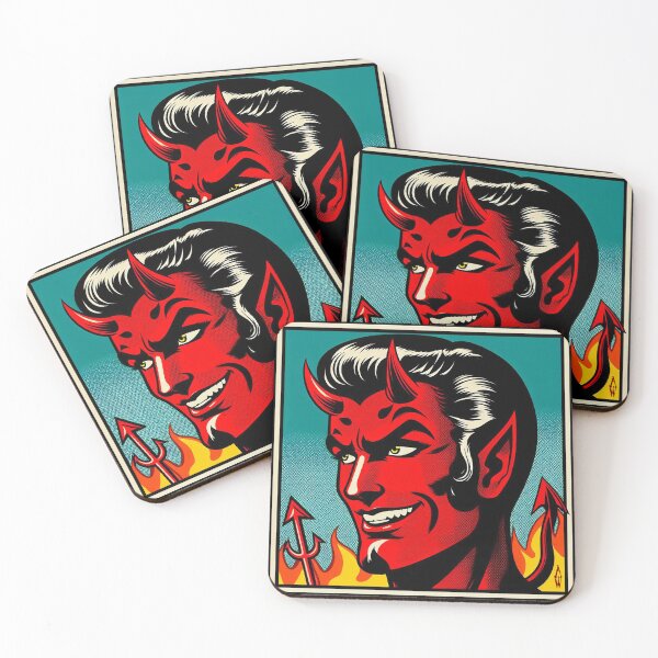 Item preview, smiling devil Vince ray inspired cute kustom kulture funny designed and sold by blackdoggdesign.