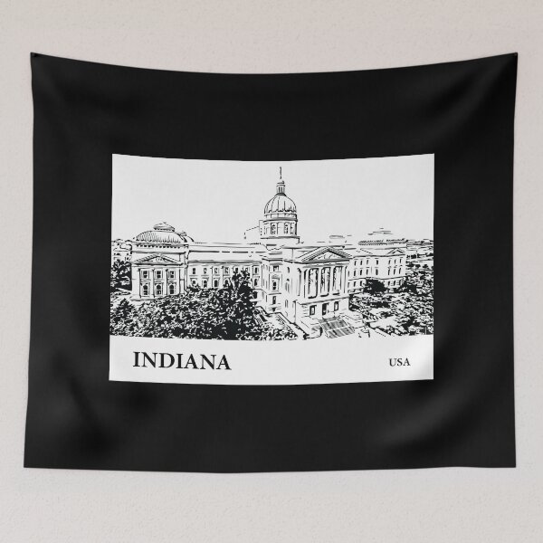 Artikelvorschau, Bundesstaat Indiana, USA entworfen und verkauft von Lakeric Cityscapes.