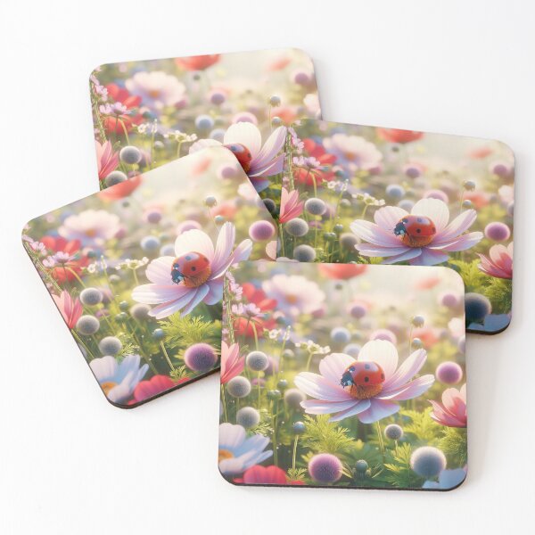 Item preview, ladybug on a flower Floral Patterns Background designed and sold by Expressions-Sel.
