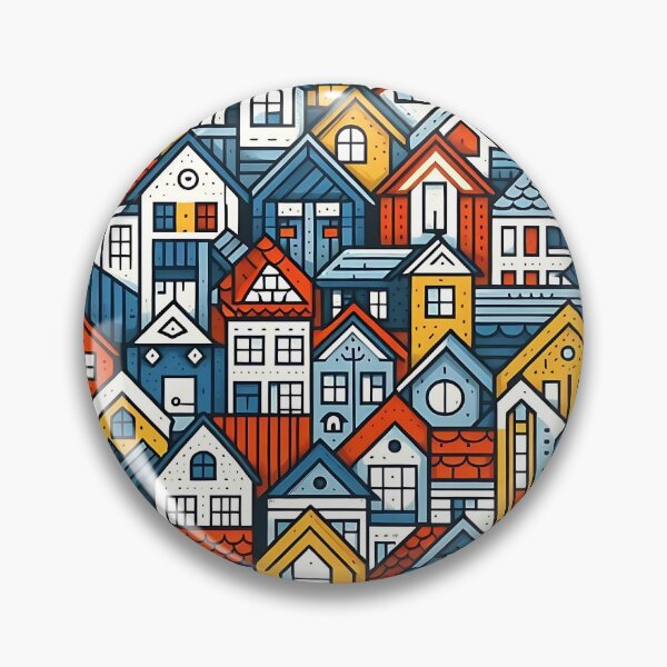 Item preview, Multicolored houses pattern designed and sold by Haji  Kamora.