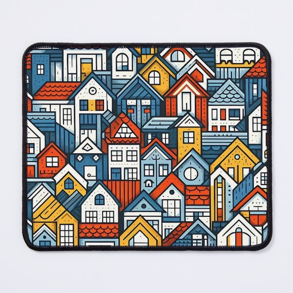 Item preview, Multicolored houses pattern designed and sold by Haji  Kamora.