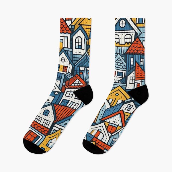 Item preview, Multicolored houses pattern designed and sold by Haji  Kamora.