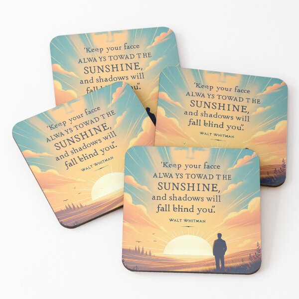 Item preview, Inspiring Sunset Quote by Walt Whitman - Motivational Art designed and sold by MetaLinda.